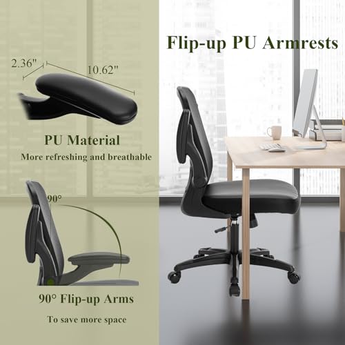 Executive Ergonomic Mesh and PU Leather Office Chair with Lumbar Support