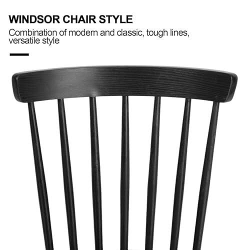 Set of 2 Black Windsor Chairs for Farmhouse Style Dining