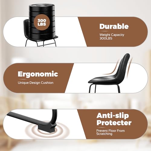 Modern Armless Dining Chairs Set of 2 for Home Bistro and Coffee Shops