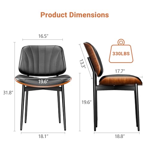 Mid Century Modern Dining Chair Set of 2