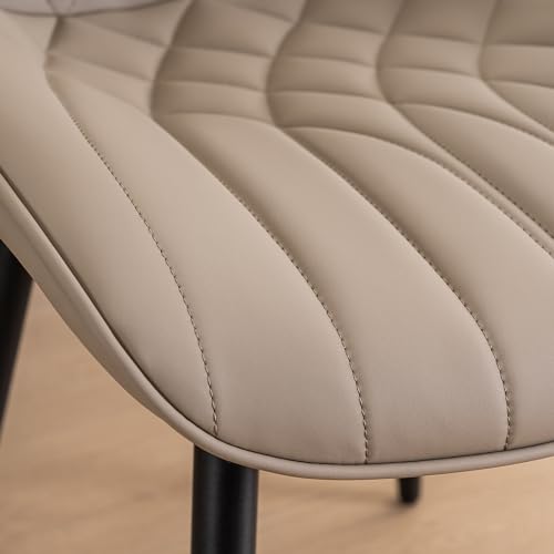 Mid-Century Modern Khaki Dining Chairs - 2 Comfortable Pieces