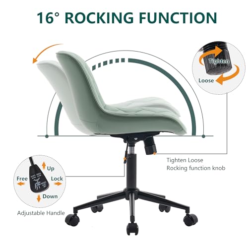 Modern Home Office Desk Chair with Wheels and Armless Design