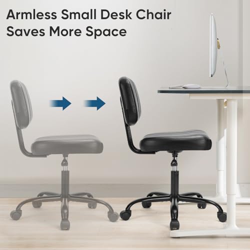 Armless Office Chair with Low Back Support for Compact Spaces