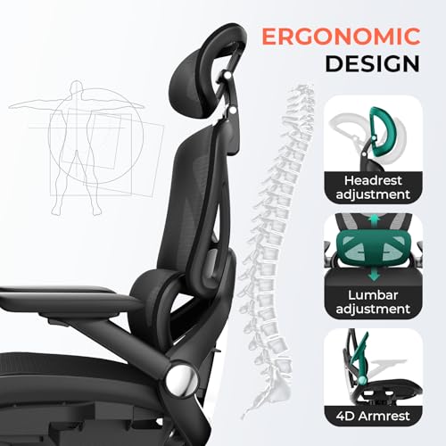 High Back Ergonomic Mesh Office Chair for Long Desk Work