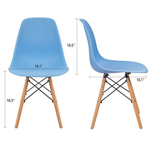 Modern Style Dining Chairs Set of 4 for Kitchen, Bedroom, Living Room - Blue