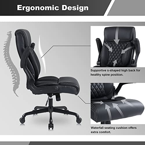 Ergonomic Executive Office Chair with Lumbar Support and Adjustable Height