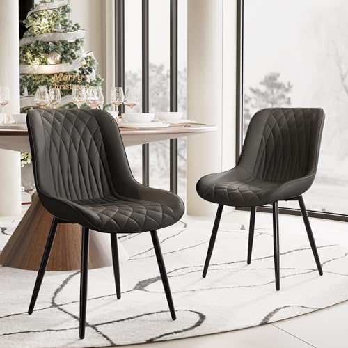 YOUNIKE Black Mid-Century Modern Dining Chair Set
