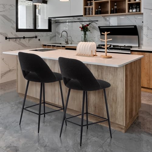 Modern 27" Upholstered Bar Stool Set for Kitchen Island & Home Bar