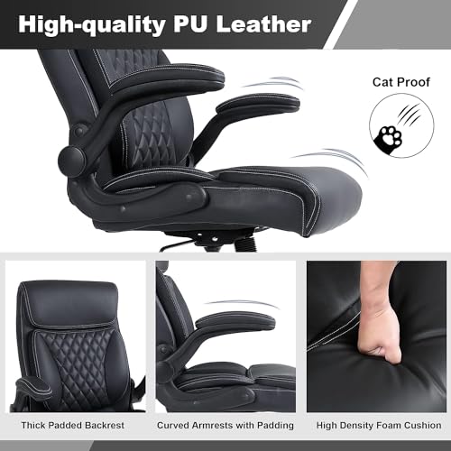Ergonomic Executive Office Chair with Lumbar Support and Adjustable Height