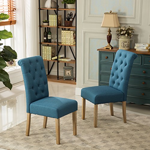 Blue Dining Chairs: Set of 2 - Roundhill Furniture
