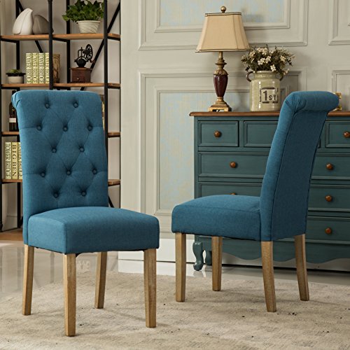 Blue Dining Chairs: Set of 2 - Roundhill Furniture