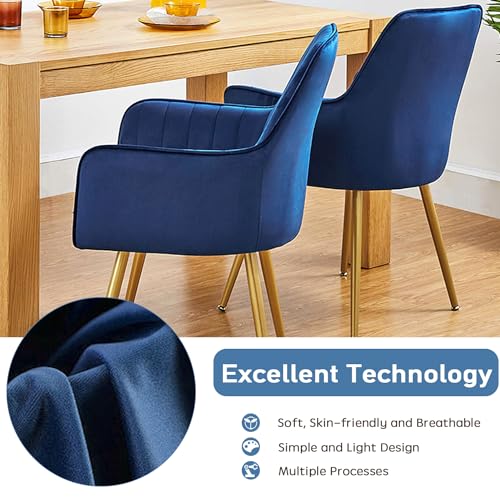 Navy Blue Accent Arm Chair Set for Living and Dining Rooms