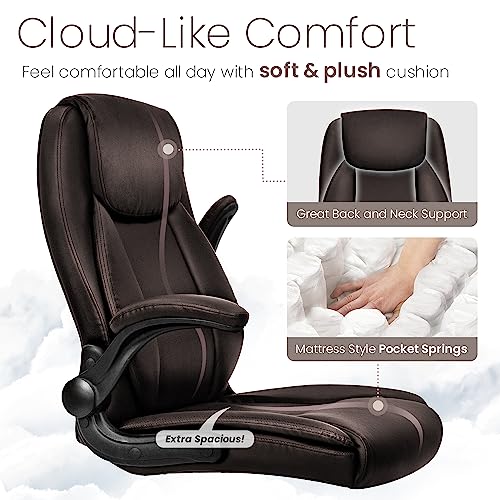 Ergonomic Office Chair with Adjustable Features for Gaming and Desk (Brown)