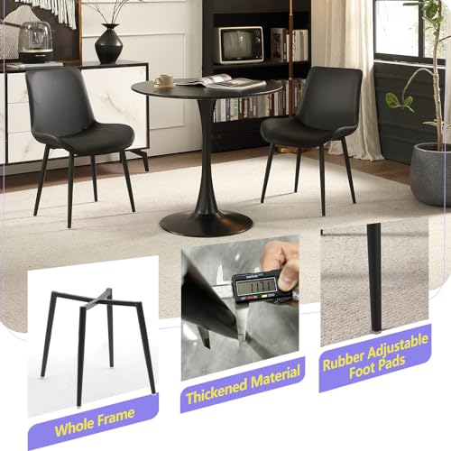 Black Upholstered Dining Chairs Set of 4 for Modern Kitchen and Dining Room