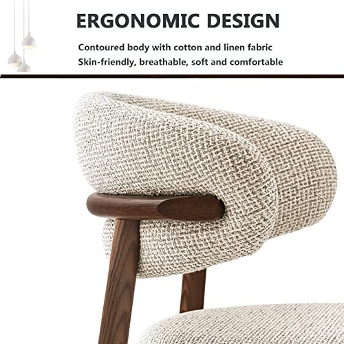 2 Mid Century Modern Walnut Dining Chairs for Kitchen and Dining
