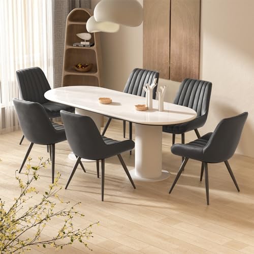 Modern Black Comfort Dining Chairs with Thick Padded Seats