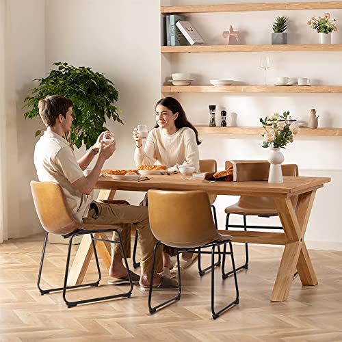 Waleaf Modern 18-Inch Faux Leather Kitchen Chair Set of 2