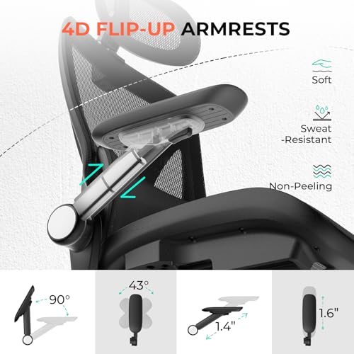 High Back Ergonomic Mesh Office Chair for Long Desk Work