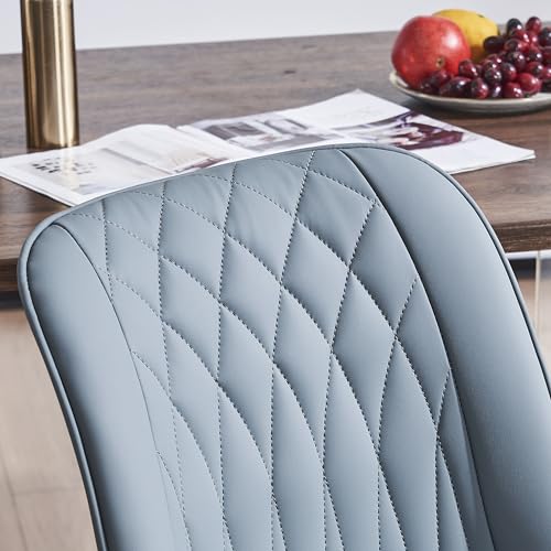 Modern Greyish Green Faux Leather Dining Chair Set