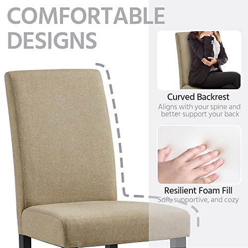 Yaheetech Modern Fabric Dining Chair Set for Kitchen and Living Room