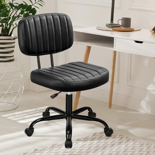 Armless Office Chair with Low Back Support for Compact Spaces