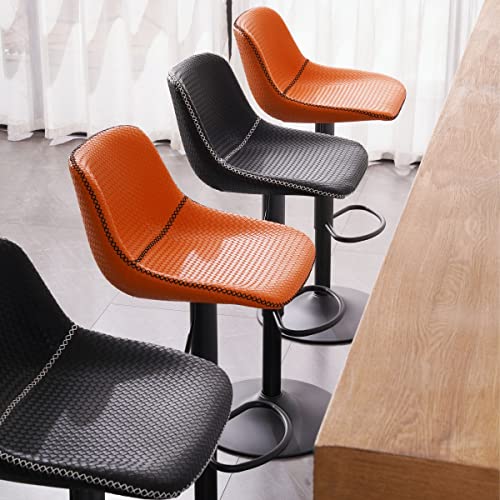 Modern Faux Leather Swivel Bar Stools Set for Kitchen Islands (Set of 2)