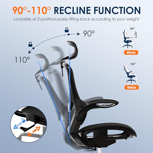 Ergonomic Mesh Office Chair with Adjustable Armrests and Headrest