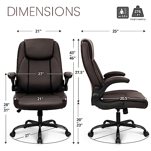 Ergonomic Office Chair with Adjustable Features for Gaming and Desk (Brown)