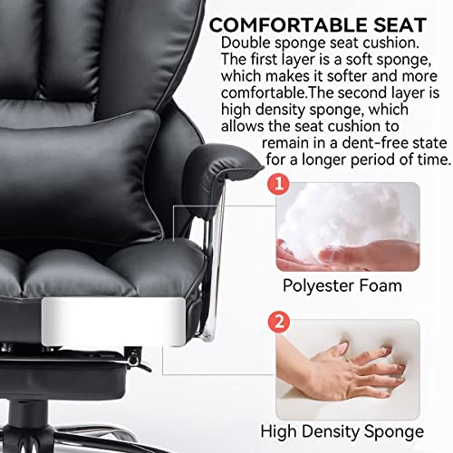 Big and Tall Office Chair with Leg Rest and Lumbar Support