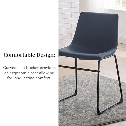 Urban Industrial Navy Blue Dining Chairs, Set of 2