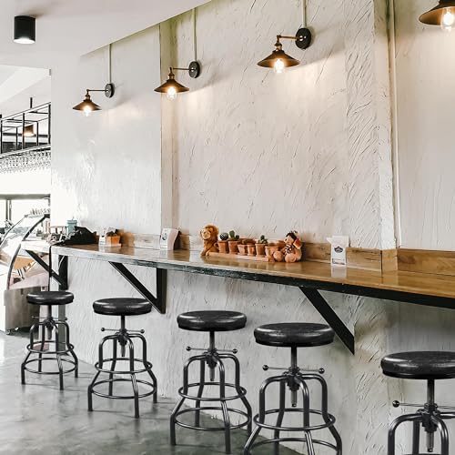 Vintage Industrial Bar Stool for Kitchen Counter, Black, 1 Piece