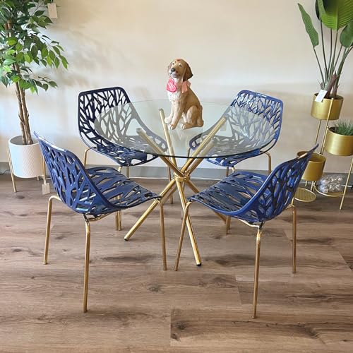 Elegant Navy Blue Dining Chairs Set of 2 for Indoor/Outdoor Use