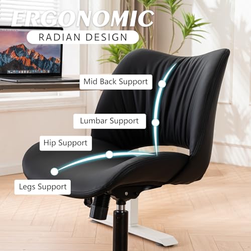 Ergonomic Black Office Chair with Adjustable Height and Padded Seat