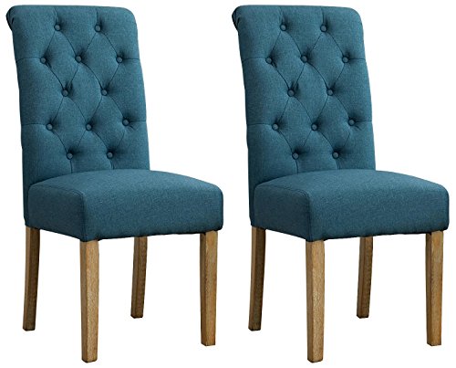 Blue Dining Chairs: Set of 2 - Roundhill Furniture