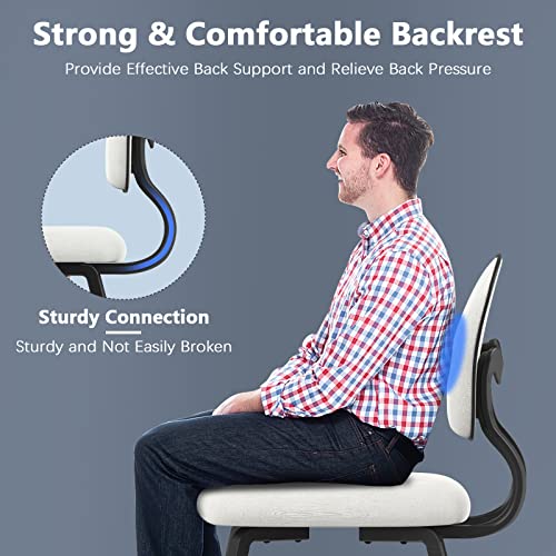 Beige Upholstered Dining Chairs (Set of 2) for Kitchen and Living Room