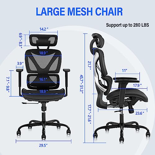 Ergonomic Office Chair with Lumbar Support for Big and Tall Individuals