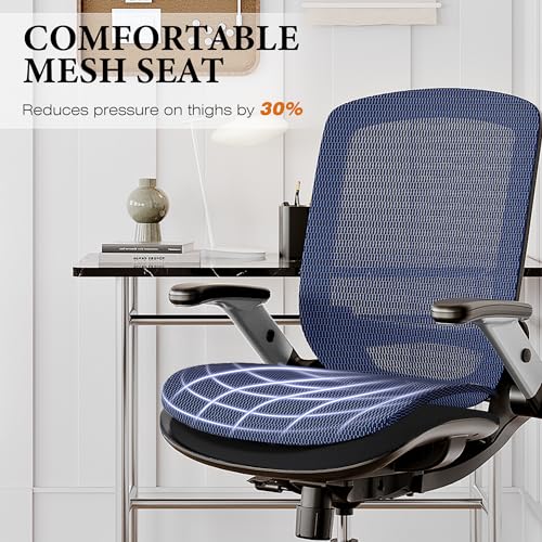 Ergonomic Office Chair with Lumbar Support and Adjustable Arms for Working and Gaming
