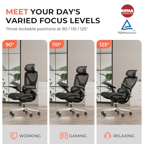 High Back Ergonomic Mesh Office Chair for Long Desk Work