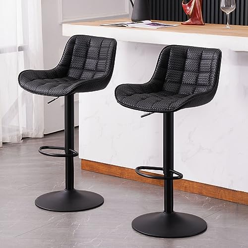 Modern Black Bar Stools Set for Kitchen islands