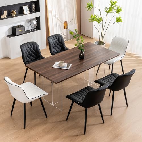 Modern Black Dining Chairs Set of 2 for Kitchen or Dining Room