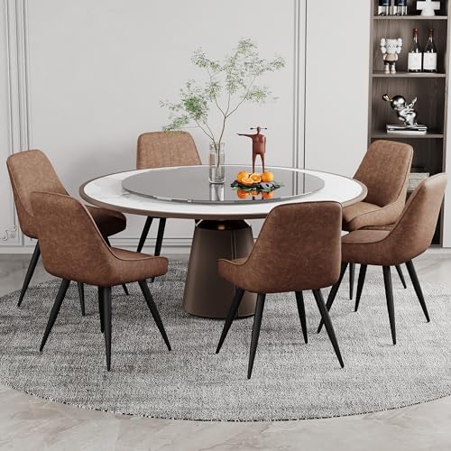 Set of 2 Modern Brown Dining Chairs for Kitchen and Living Room