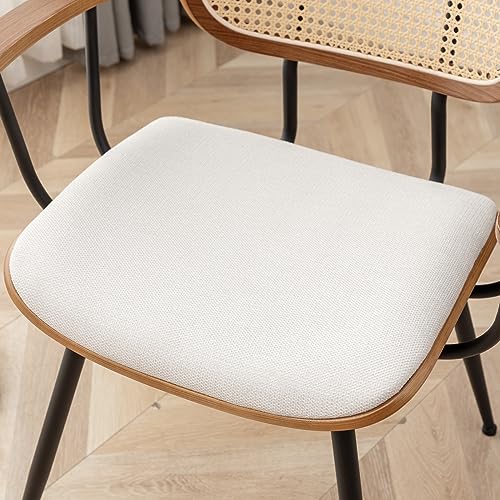 Classic Mid Century Modern Rattan Dining Chairs (Set of 2)