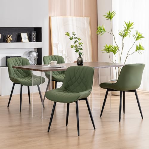 Olive Upholstered Modern Dining Chairs for Kitchen & Dining Room (Set of 2)