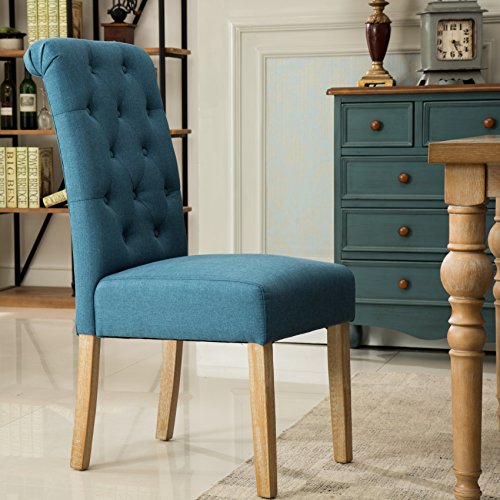 Blue Dining Chairs: Set of 2 - Roundhill Furniture