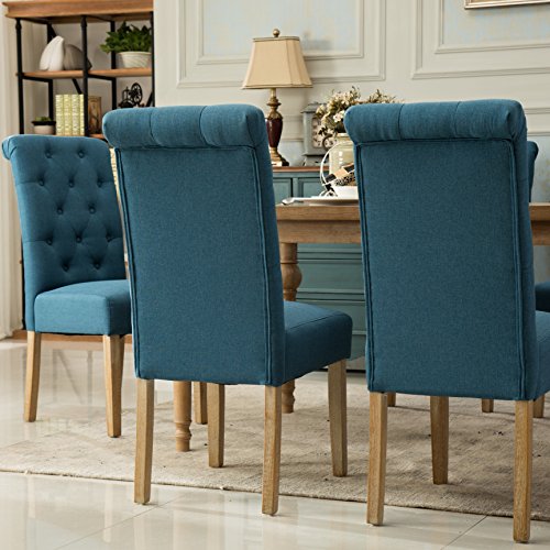 Blue Dining Chairs: Set of 2 - Roundhill Furniture